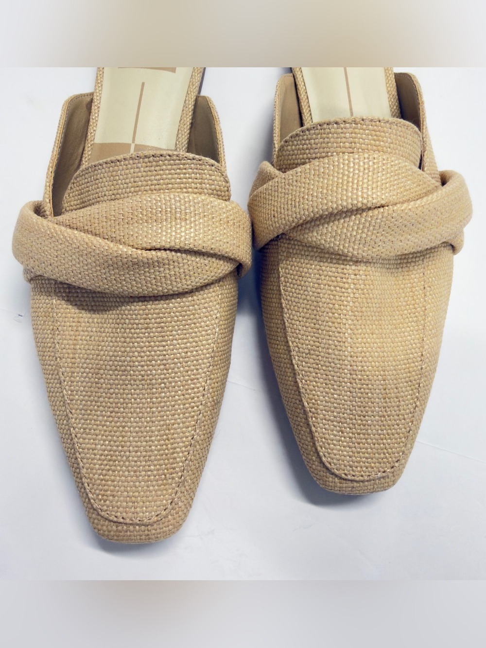 Dolce Vita Clarice Beige Woven Knot Mules - Size 7 - Picture 3 of 12